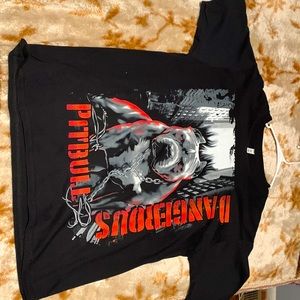 Black T shirt With a Pitbull design made in Mexico